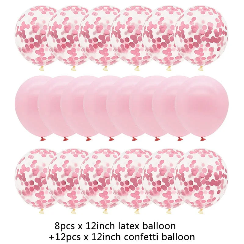 20Pcs Rose Gold Balloon Set Confetti Metallic Balloons Birthday Party Wedding Decoration Anniversary Globals Baby Shower Balloon