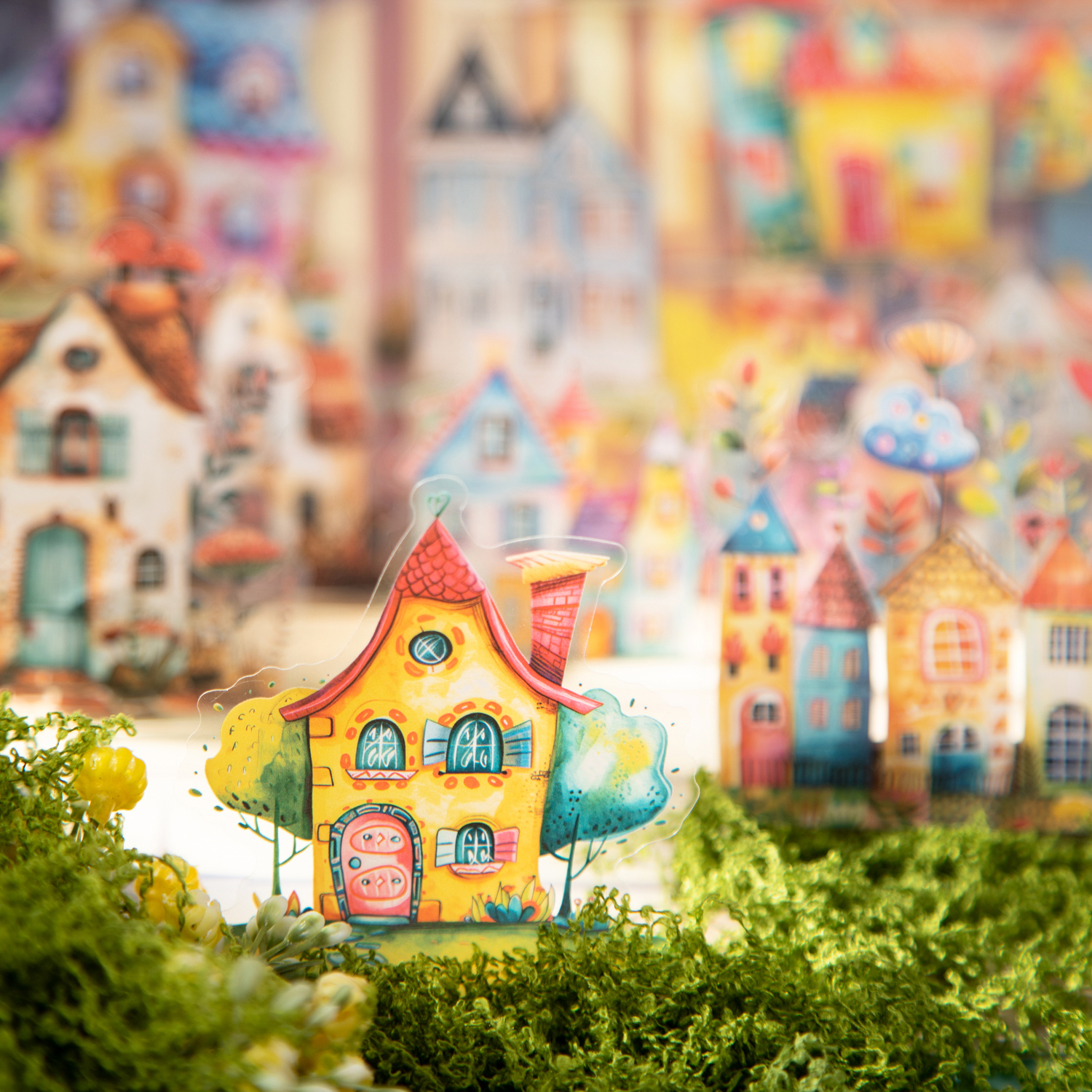 PET 스티커 - 재밌는 집 시리즈 귀여운 건물 성 풍경