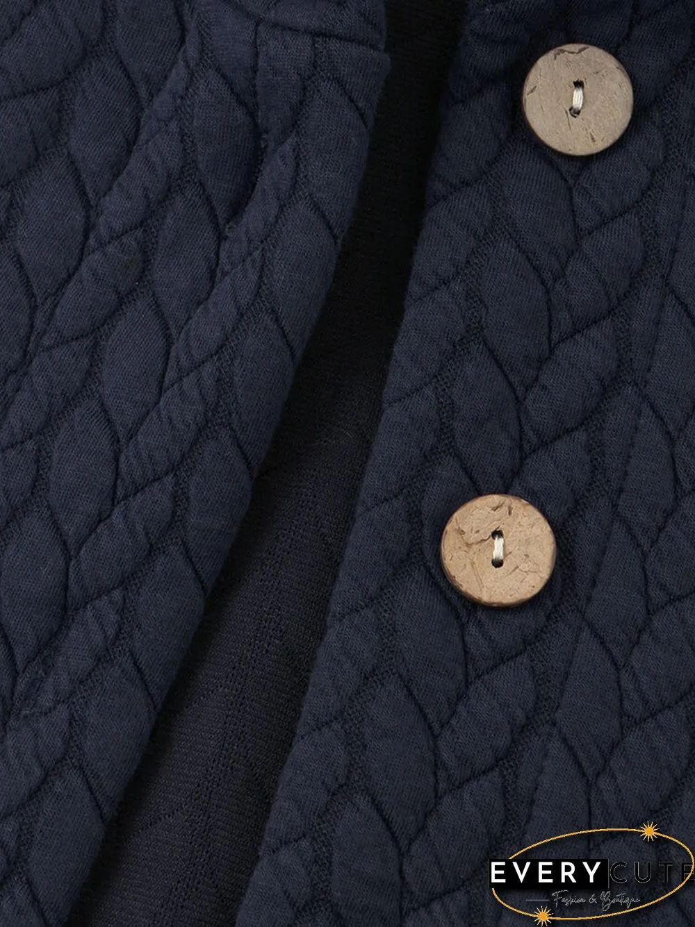 Casual Jacquard Pockets High Low Thin Loose Hooded Coat