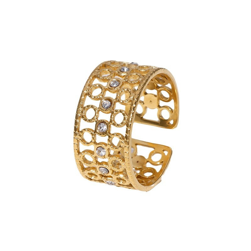 Open Ring Round Geometric Stainless Steel Electroplating Rings