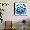 Blue Lotus 5d DIY Diamant-Kunst-Malkits f&uuml;r Wanddekoration im Homeoffice 40x40cm