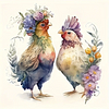 Diamond Painting-DIY Full Round Drill Chickens
