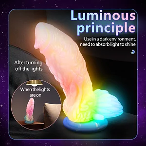 Candy Color Night Glow Fluorescent Mixed Color Silicone Dildo