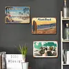 3PCS plage de miami - Ensemble de panneaux en m&eacute;tal(20*30cm/30*40cm)