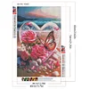 Liebesrose Schmetterling - runder Bohrer Diamantmalerei - 40*60cm (große Größe)