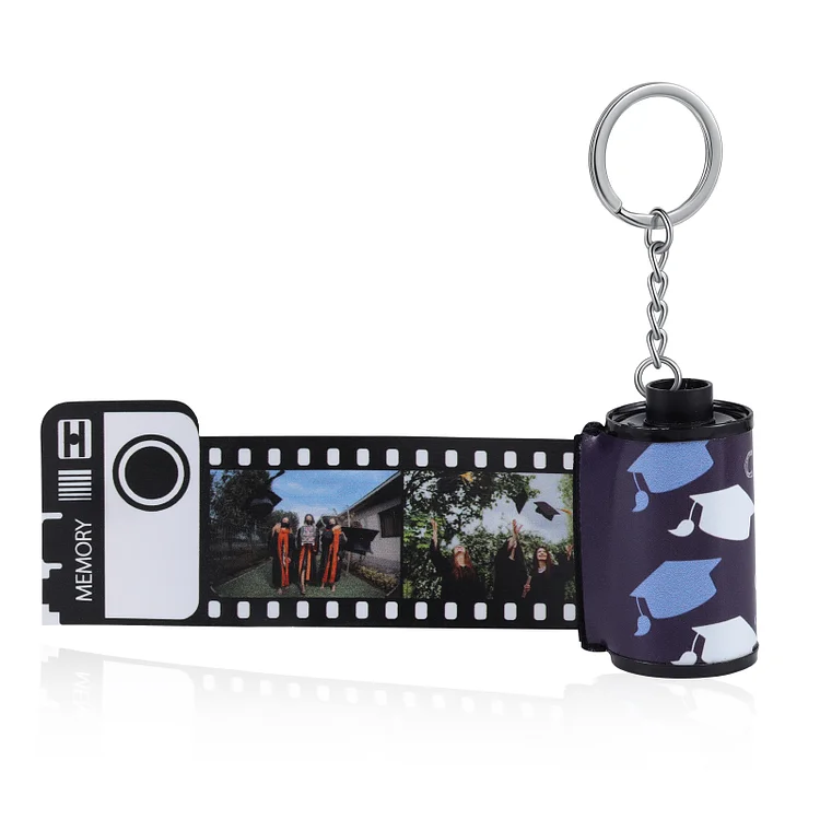 Graduation Gifts Personalized Camera Roll Keychain Customized 20 Photos Keyring for Him/Her