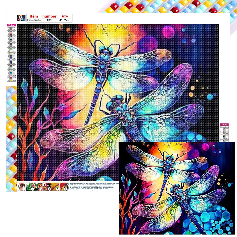 Full Square Diamond Painting - Dragonfly(Canvas|50*40cm)