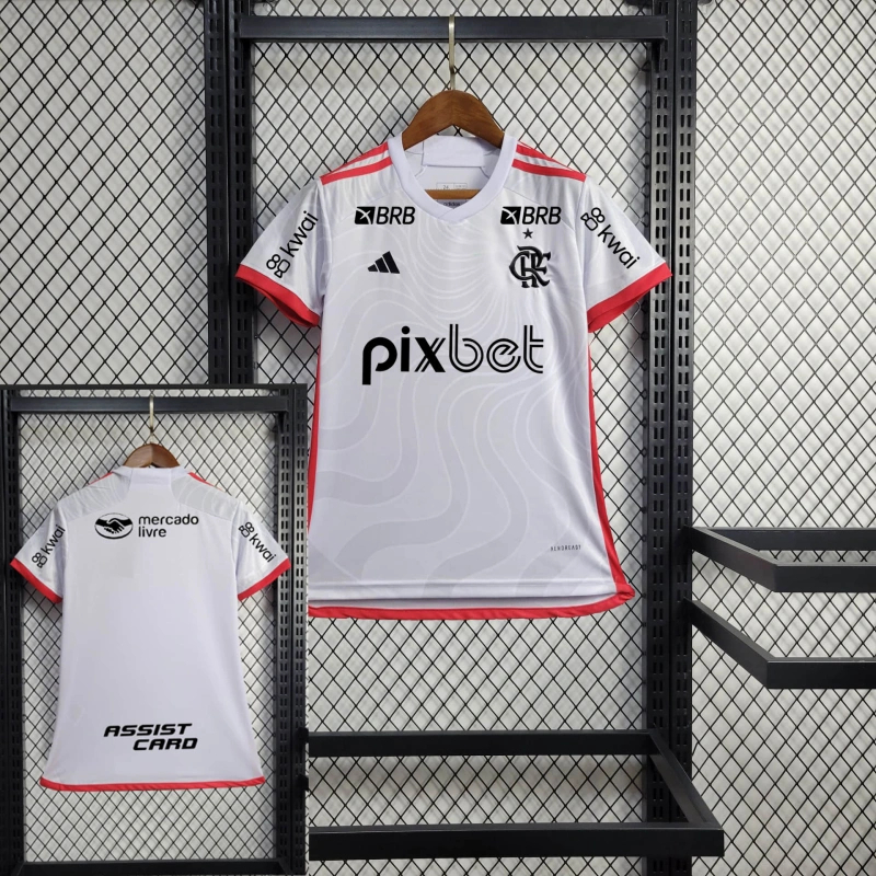 2024-2025 All Sponsor Woman Flamengo Away Football Shirt 1:1 Thai Quality