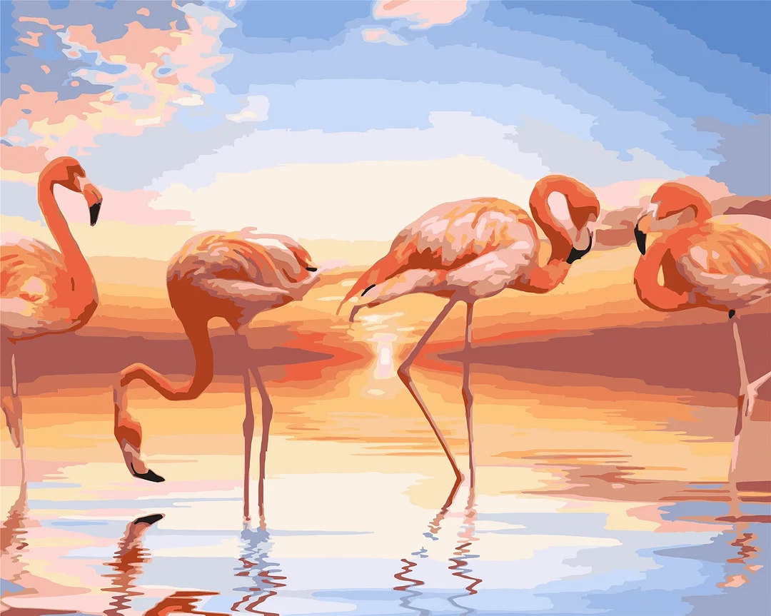 Flamingo Paint By Numbers Kits UK WH-80660