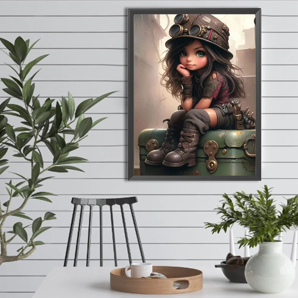 Diamond Painting - Full Round Drill - Sweet Cool Girl(Canvas|30*40cm)