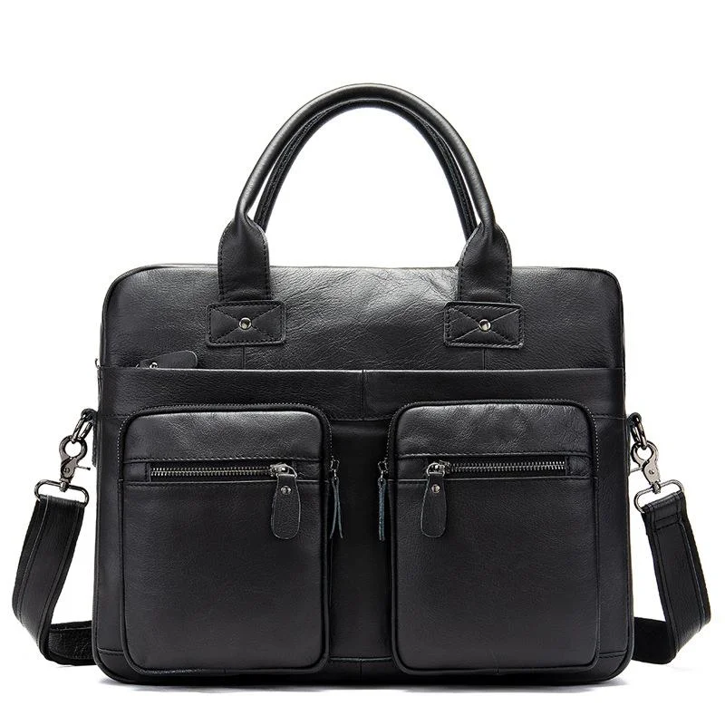 Vintage Durable Large Capacity Simple Style Business Bridfcase Handbag