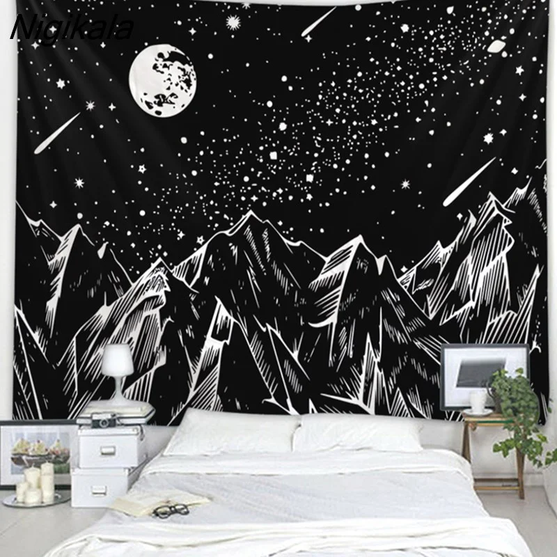 Nigikala under the moonr printing big wall mounted cheap hippie wall hanging bohemian wall tapestry mandala wall art decoration