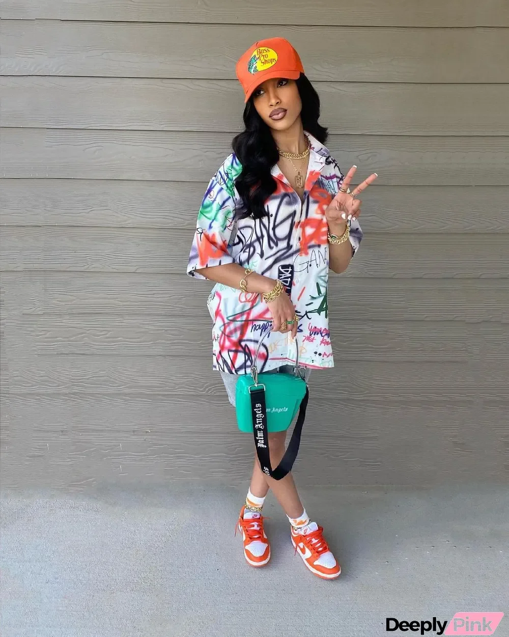 Graffiti Print Half Sleeve Shirt Top