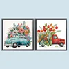 2Pcs Diamond Painting-DIY Crystal Rhinestone Flowers Cars