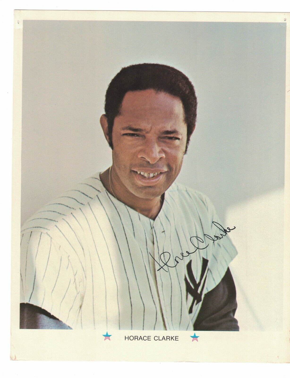 Horace Clarke New York Yankees 1971 ARCO Gas Oil 8x10 Baseball Photo Poster painting Card RH