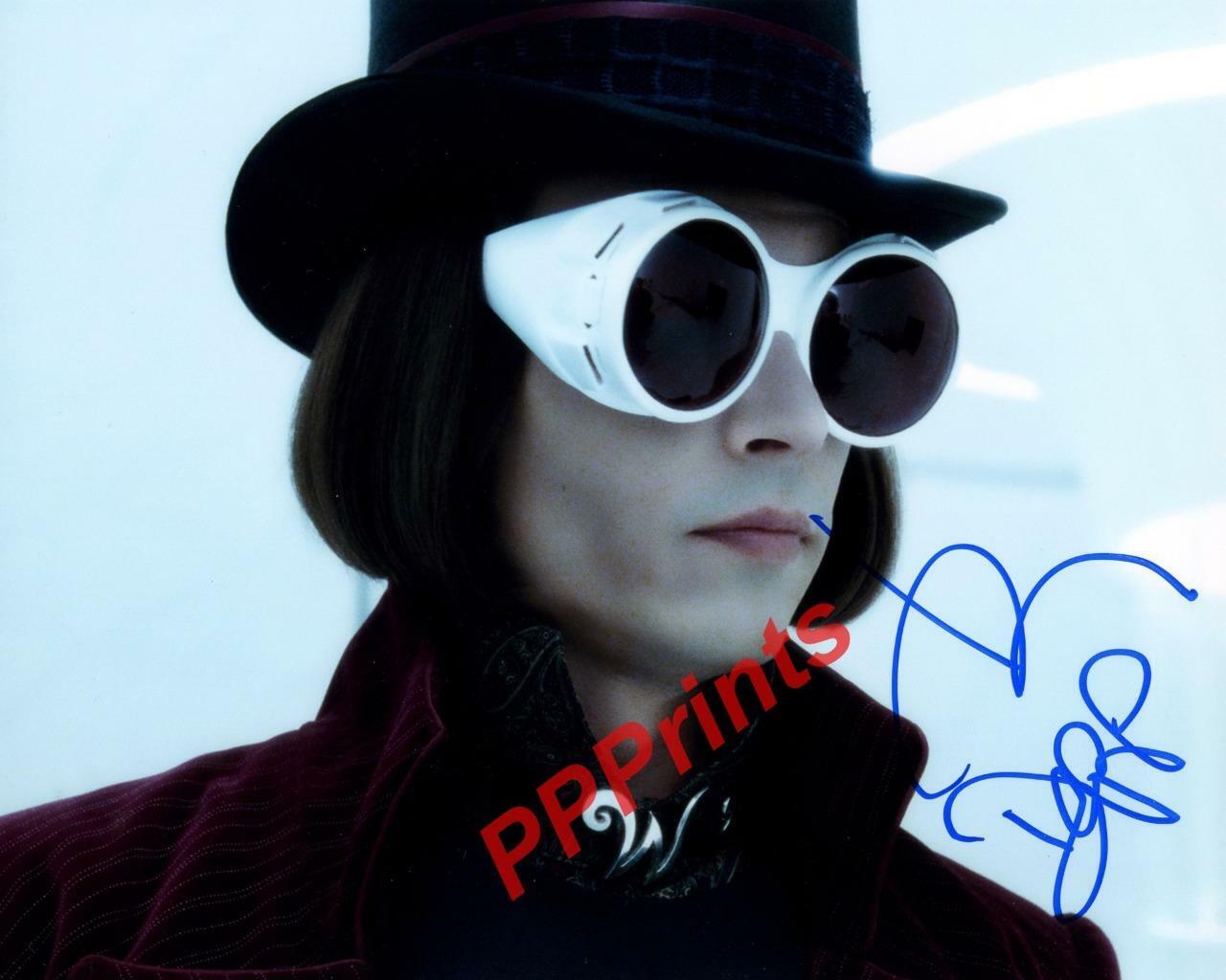 JOHNNY DEPP WILL WONKA AUTOGRAPHED 10X8 SIGNED REPRO Photo Poster painting PRINT #300