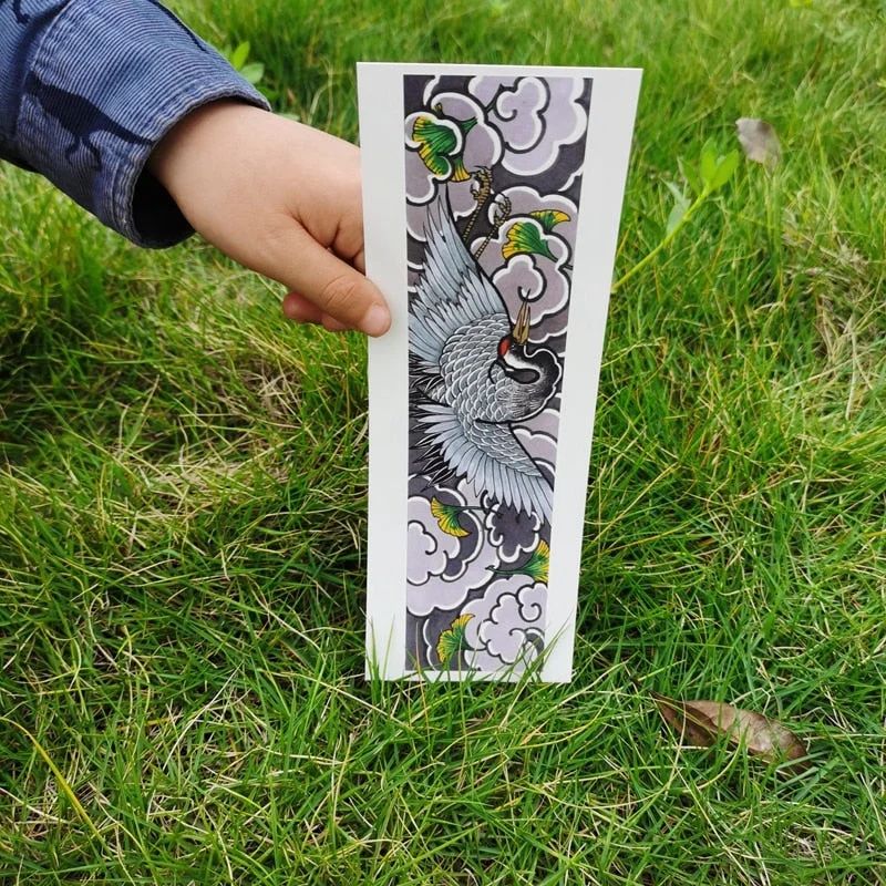 Waterproof Flower Arm Temporary Tattoo Sticker Chinese Wind Arm Ring Wave Art Dec Fake Tattoo Men Women Foot Ring Tattoo Sticker