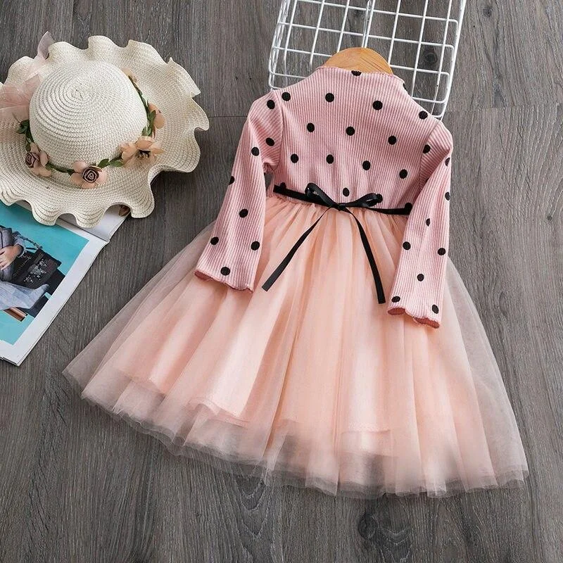 Little Girl Dress Long Sleeve Knit Dresses Children Casual Clothing Kids Baby Girl Clothes 1 to 4 Years Tutu Birthday Party Wear
