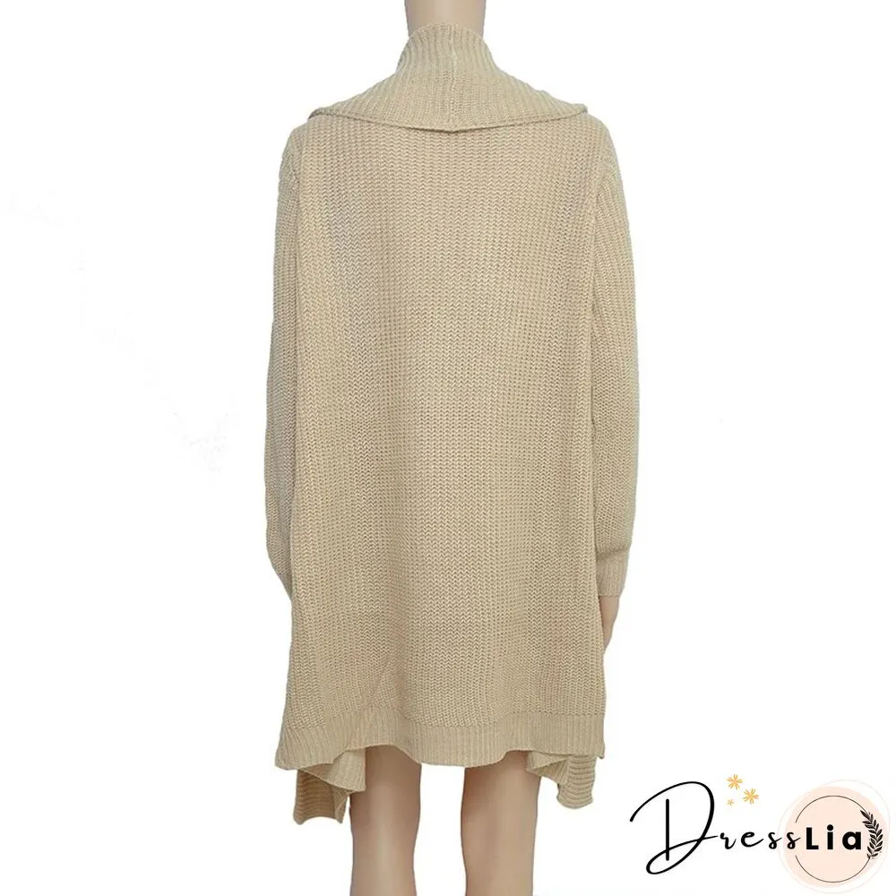 Cardigan Women's Jacket Jacket Bohemian Pocket Knit Sweater