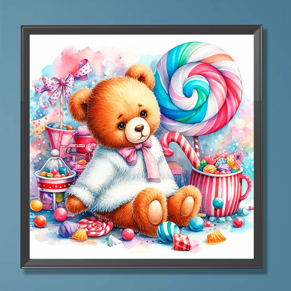 Diamond Painting - Full Round Drill - Candy Bear(Canvas|30*30cm)