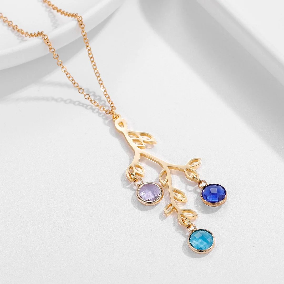Vangogifts Family Birthstone Necklace • Gold Family Birthstone Necklace • Family Birthstones • Mother's Day Gift • Bridesmaid Gift