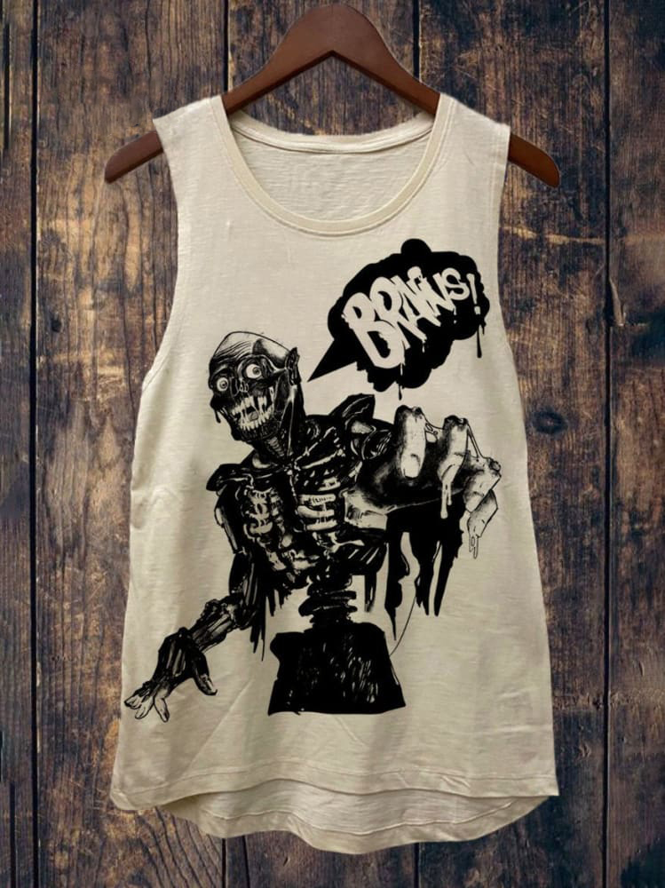 Unisex_Tarman_Brains_Printed Sleeveless T-Shirt / Rvogue / Rvogue