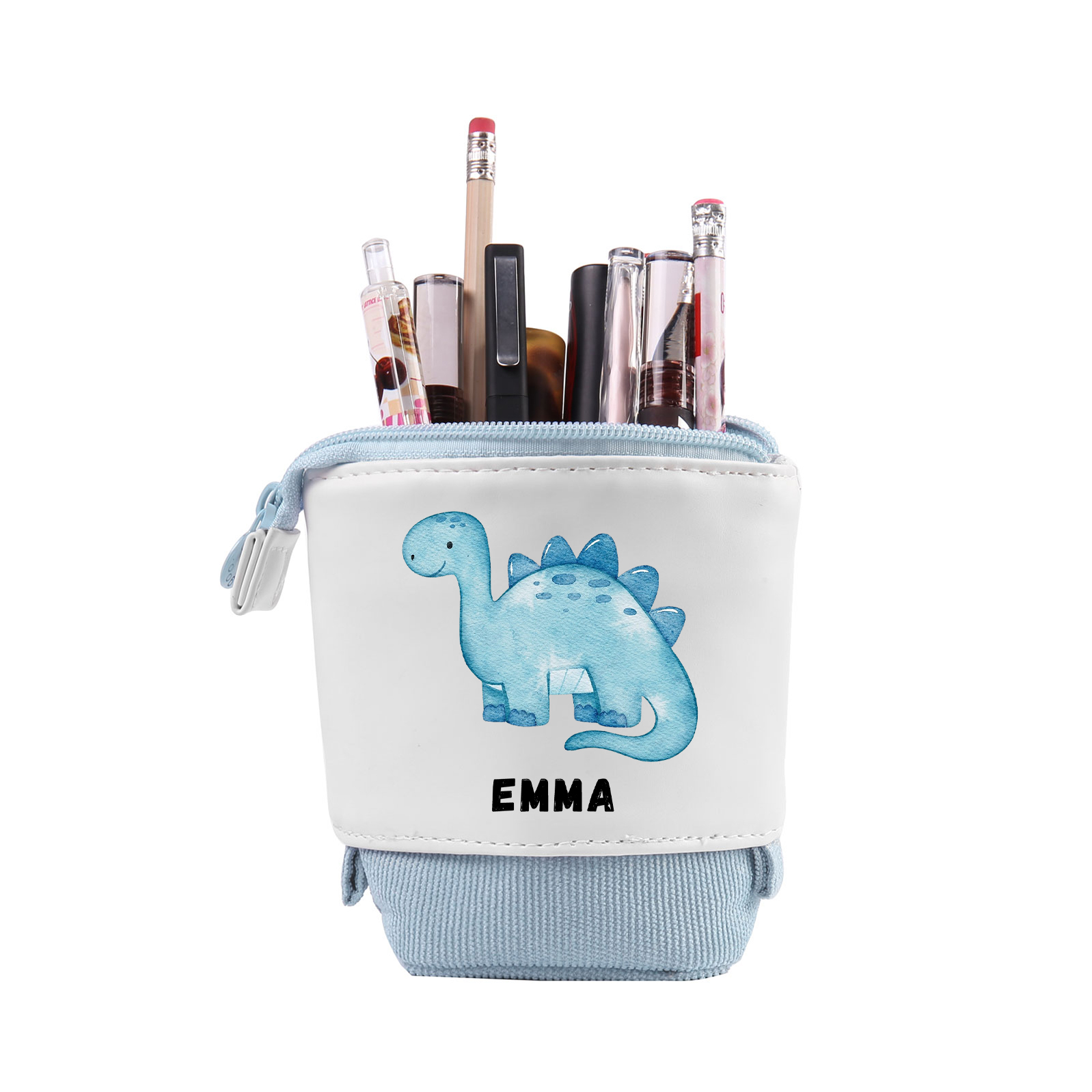Personalised Pencil Case Custom Name & Dinosaur Pattern Pen Pouch Back To School Gift for Boys Girls