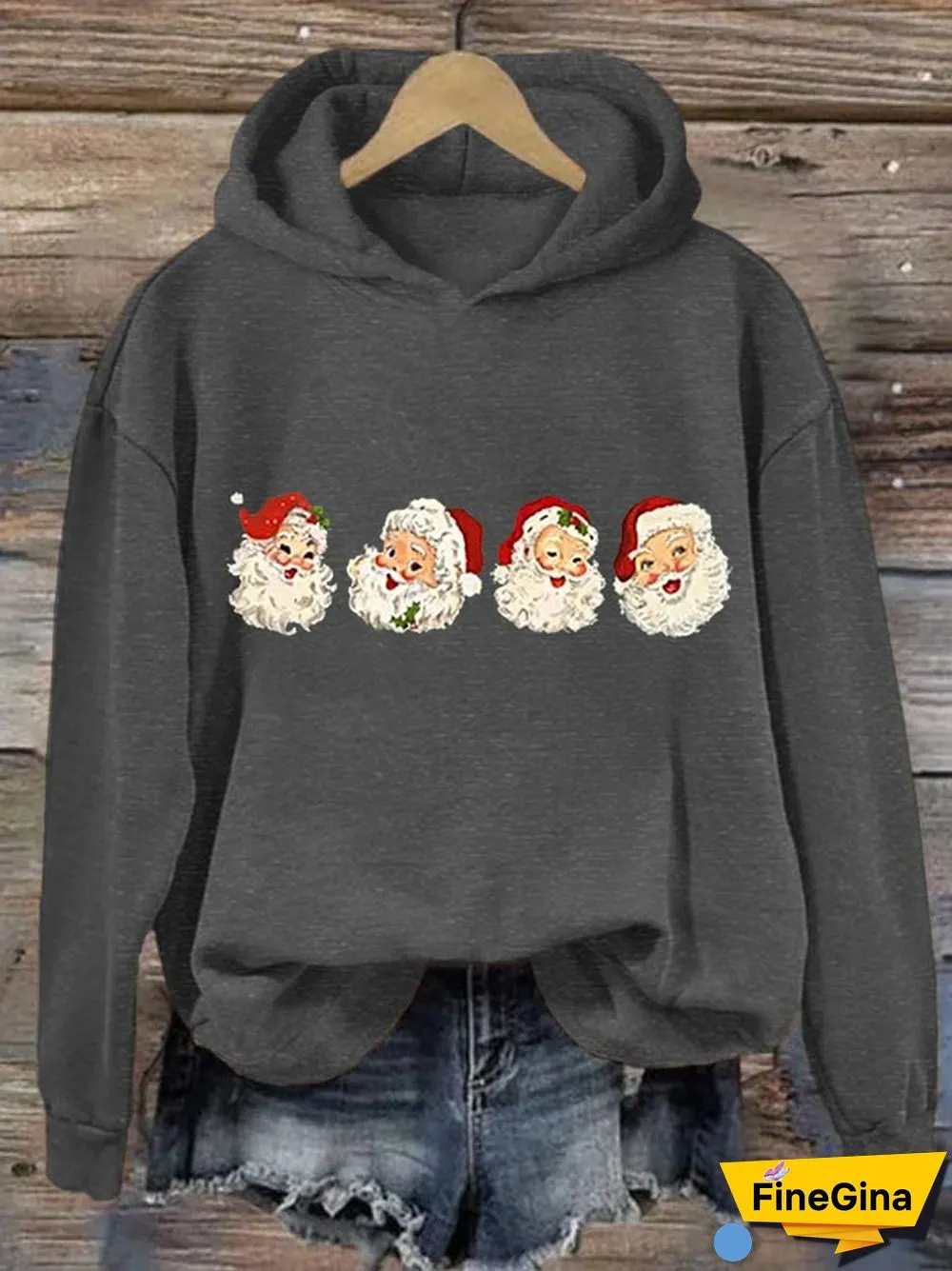 Women's Santa Claus Merry Christmas Casual Hoodie