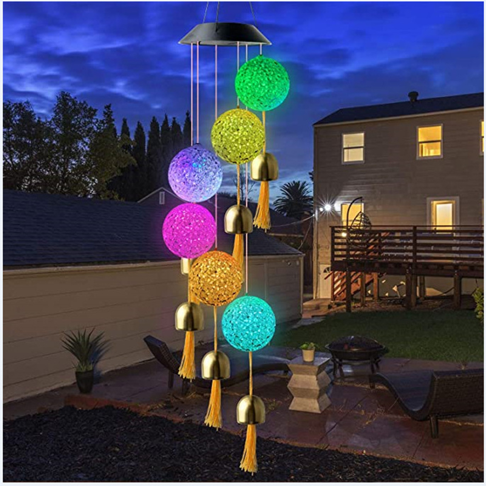 

LED Colorful Solar Hangingbell Ball-Wine Chimes Light, 501 Original