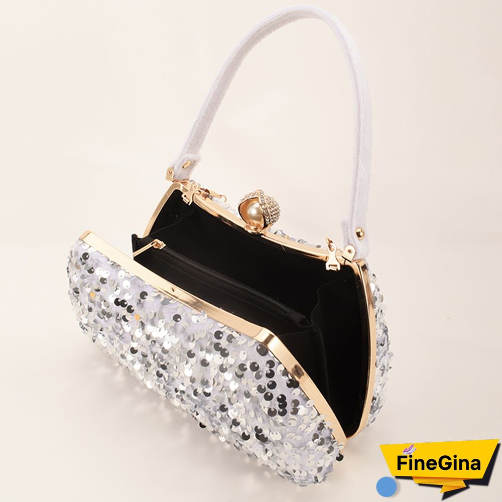 Black Formal Patchwork Sequins Bags
