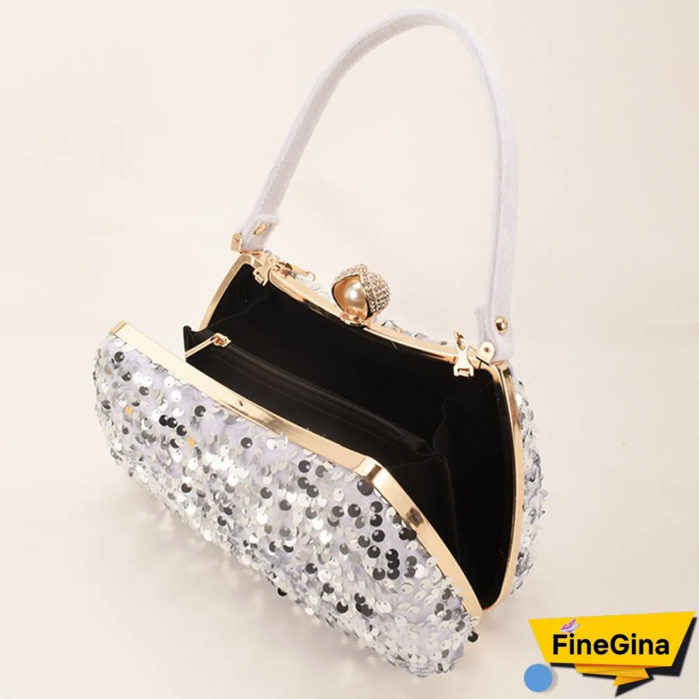 Black Formal Patchwork Sequins Bags