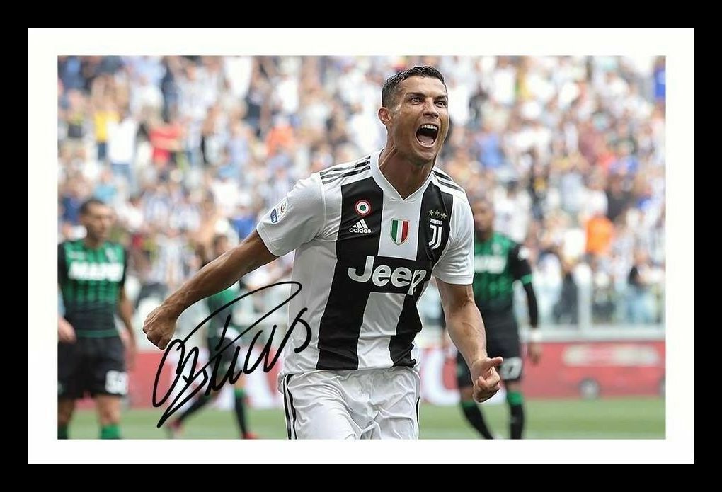 Cristiano Ronaldo - Juventus Autograph Signed & Framed Photo Poster painting 2