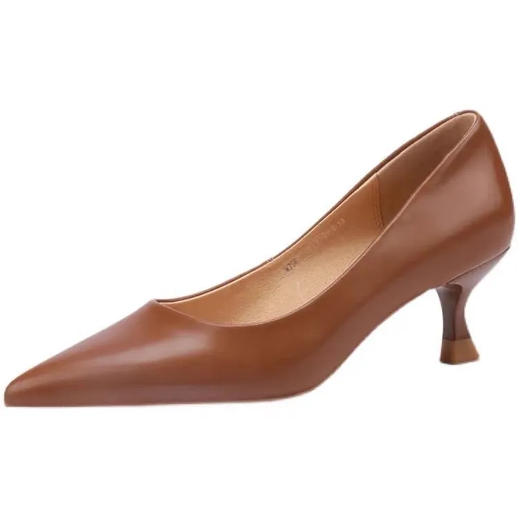 Churchf Churchf High Heels Female Spring 2024 New Korean Version Sexy Pointed Head Shallow Mouth Temperament Fine Heel Black Work Single Shoes