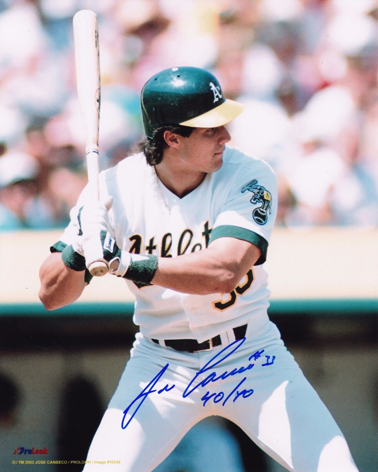 Jose Canseco autographed 8x10 Oakland Athletics #140/40