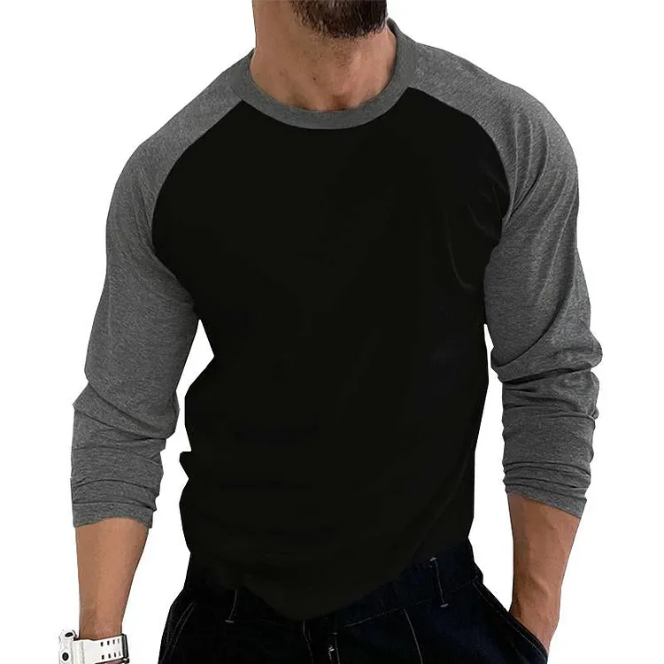 Men's Colorblock Round Neck Loose Breathable Short Sleeve T-Shirt 52207608X