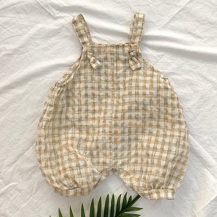 Baby Plaid Loose Overalls