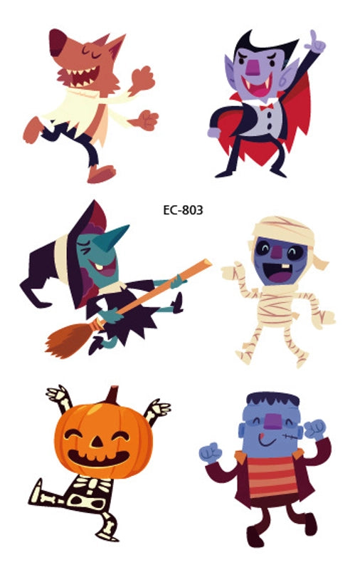 Halloween Pumpkin Masquerade Party Tattoo Stickers