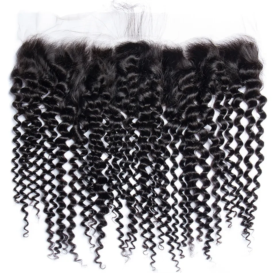Kinky Curly Pre Plucked Transparent Lace 13X4 13X6 Lace Frontal With Baby Hair Lace Frontal 