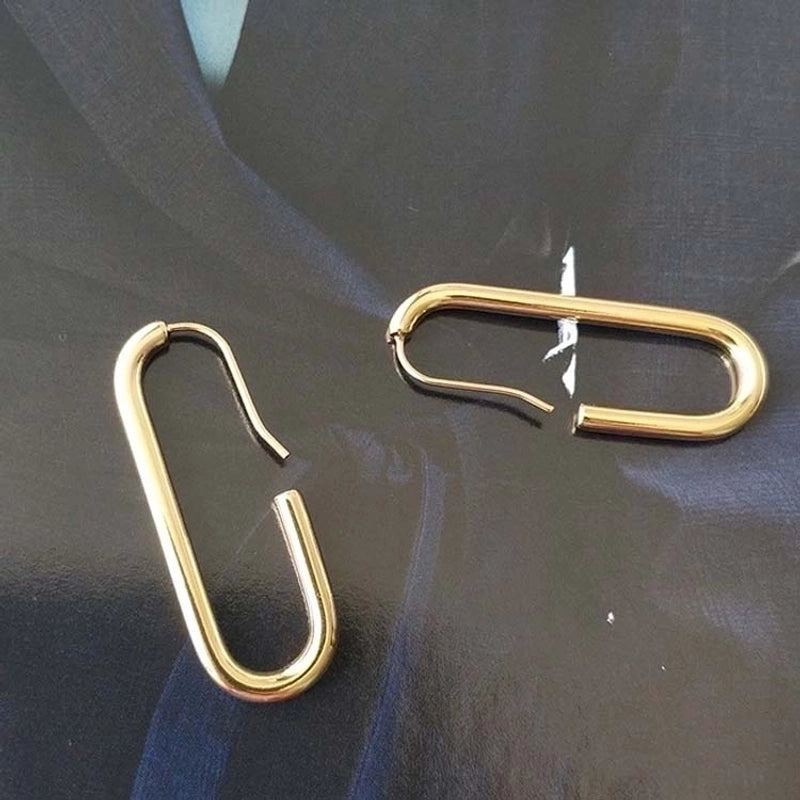 1 Pair Casual Minimalist Oval Plating Copper Drop Earrings