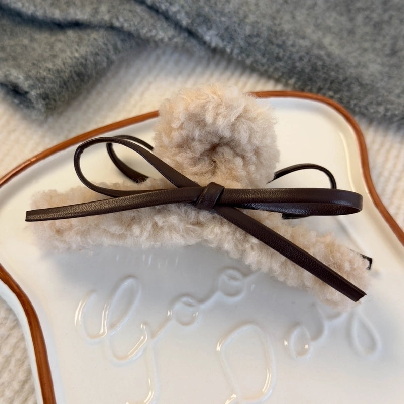 Cute Romantic Sweet Women’s Bow Knot Plush Hair Claws