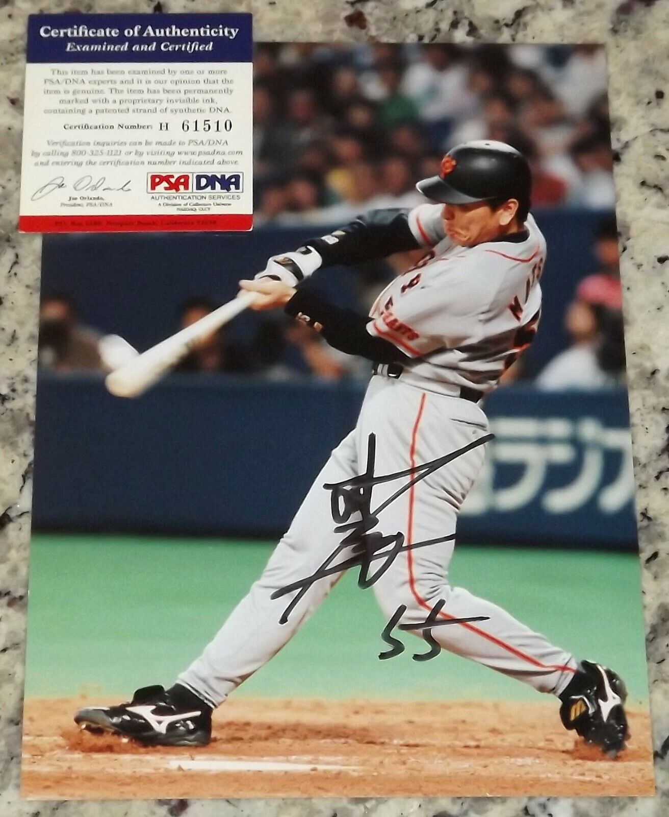 EXTREMELY RARE Hideki Matsui Signed in JAPANESE Autographed 6.5x9 Photo Poster painting PSA COA!
