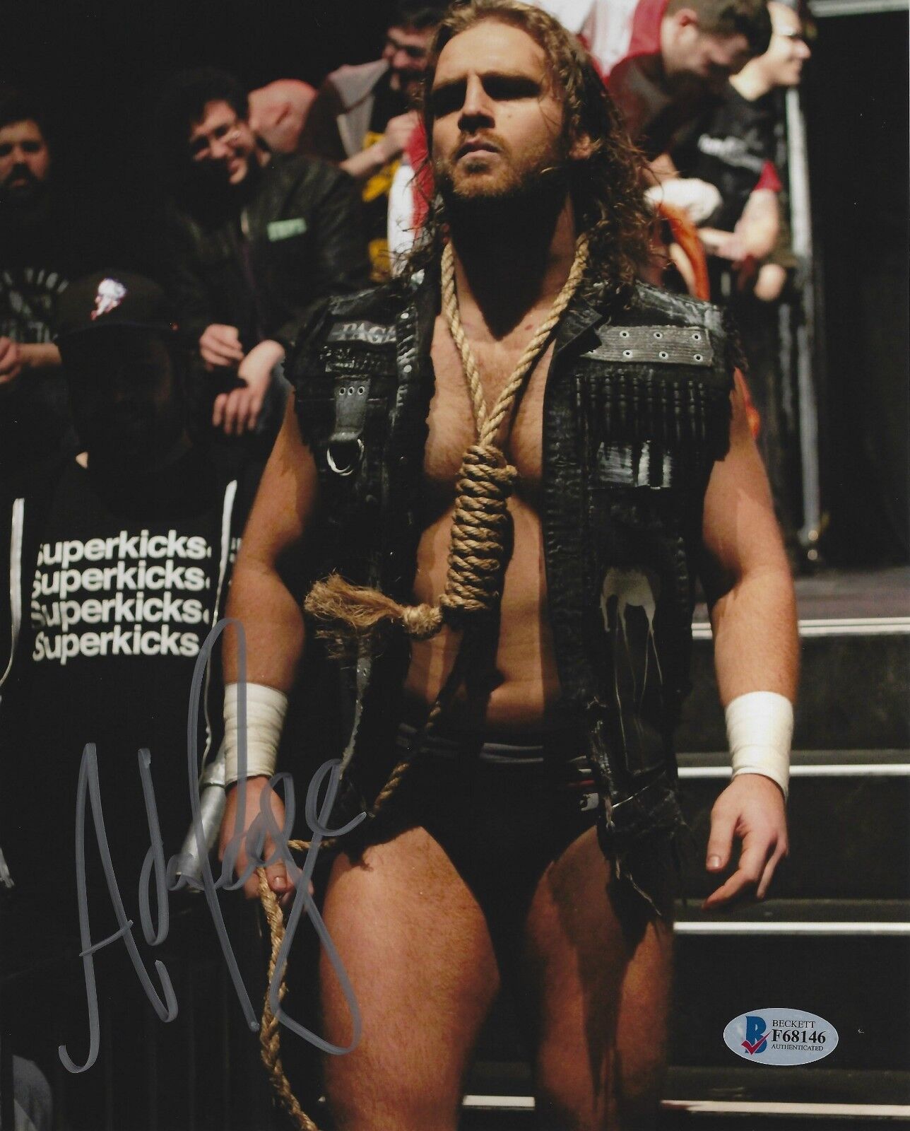 Adam Page Signed 8x10 Photo Poster painting BAS COA New Japan Pro Wrestling Bullet Club Auto'd 6