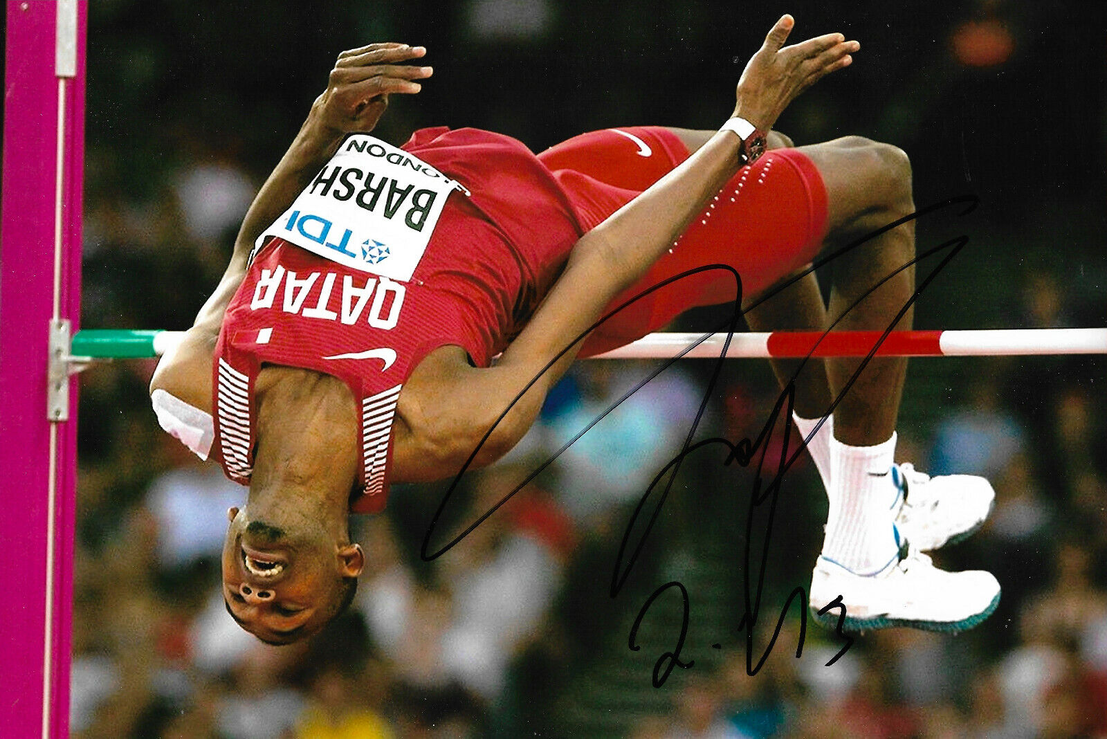 Mutaz Essa Barshim signed 8x12 inch Photo Poster painting autograph