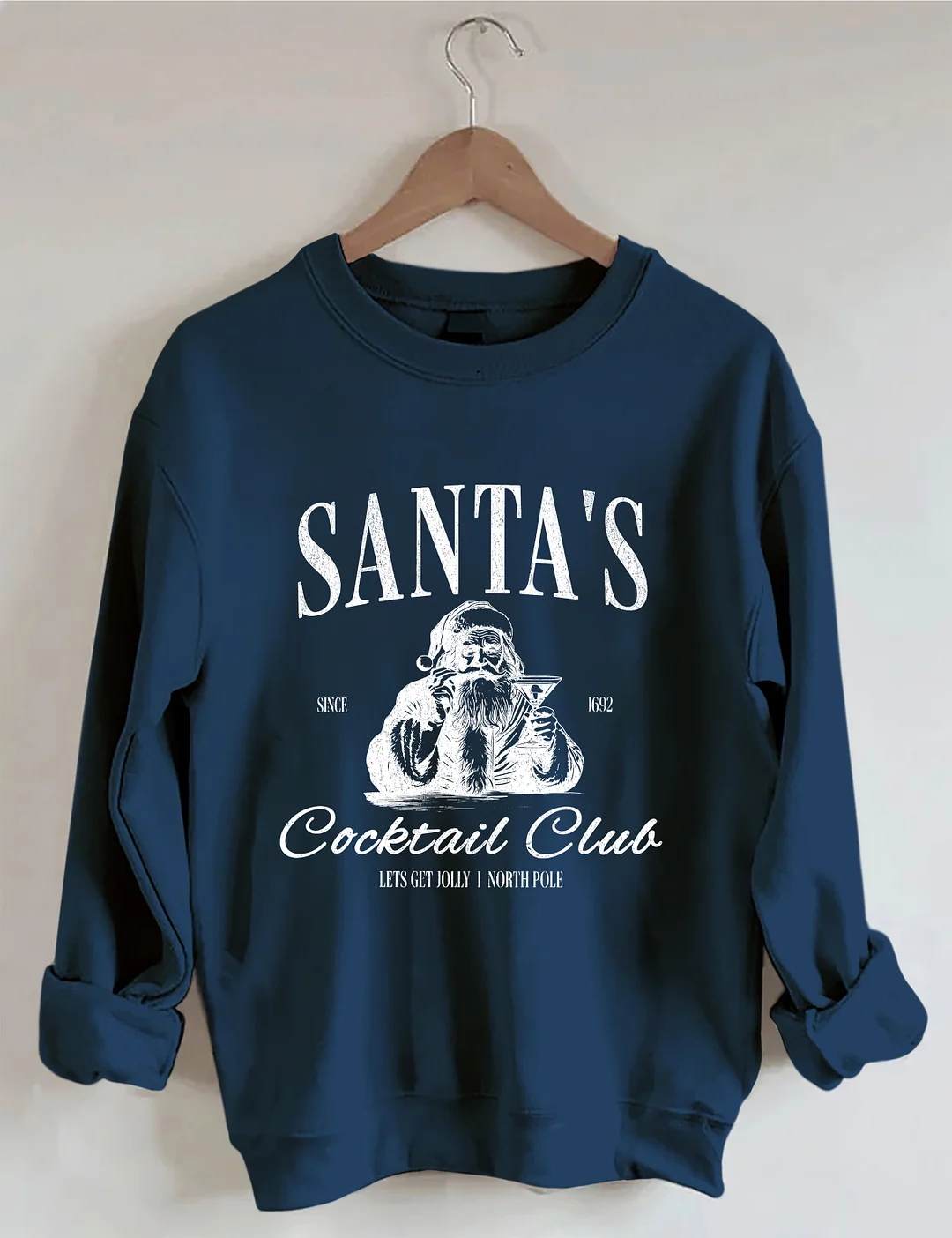 Santa's Cocktail Club Christmas Sweatshirt