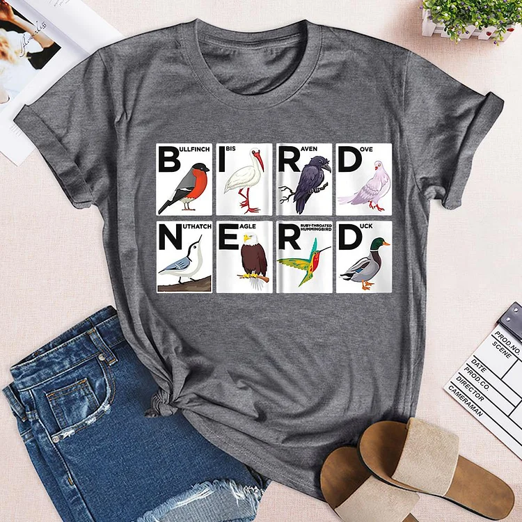 Bird Nerd Bird Watching T-Shirt-03544-Annaletters