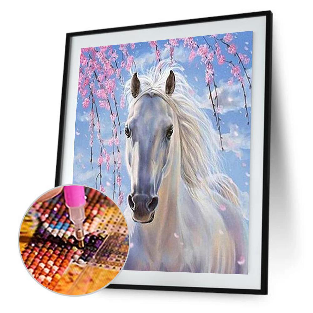 

25*35CM Round Drill Diamond Painting-Horse, 501 Original