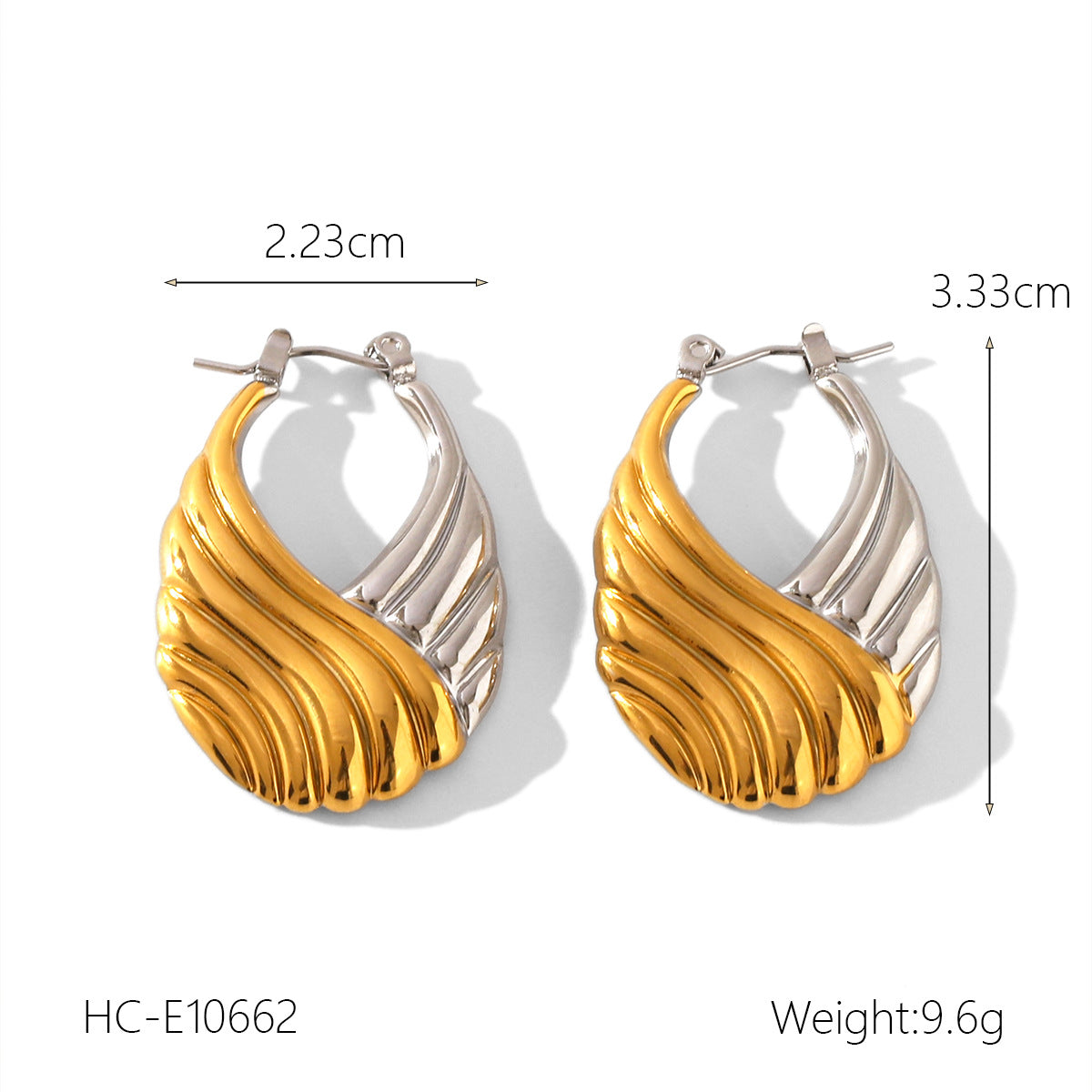 Gold And Silver Color Matching Geometric Stainless Steel Earrings For Women Niche Titanium Steel Earrings
