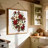 Flower Cross 11CT 3 Strand DIY Stamped Cross Stitch Kit for Adults 40x40cm