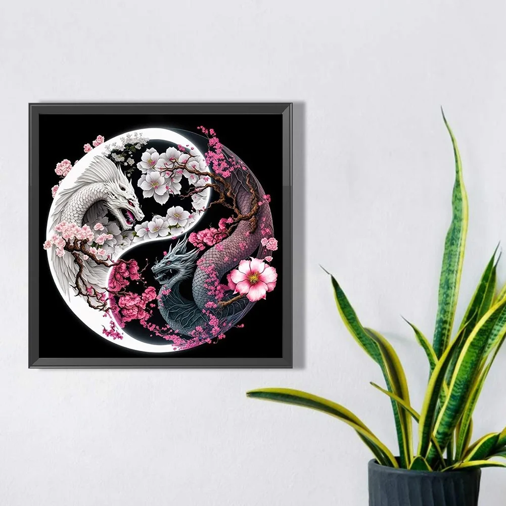 Diamond Painting - Full Round Drill - Yin Yang Dragon(30*30cm)