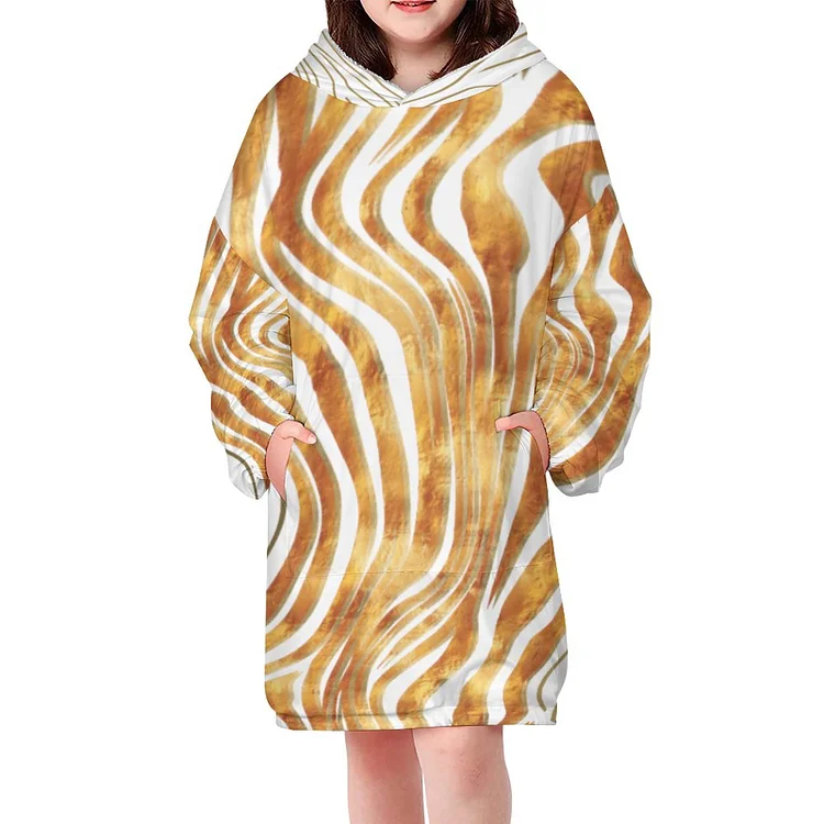 Zebra Skin Tiger Animal Print Safari Decor Body Oversized Sweatshirt Blanket Girls Pullovers Wearable Blanket Gift for Kids - Heather Prints Shirts